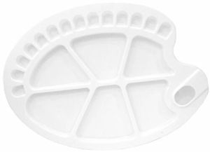 Kidney Shaped 20 Well Plastic Palette 34.5X25CM