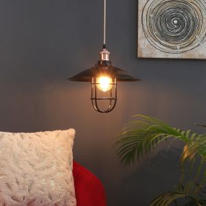 VINTAGE INDUSTRIAL METAL SINGLE HANGING LIGHT