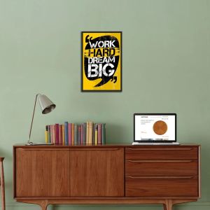 Work Hard Dream Big Single Wooden Wall Frame