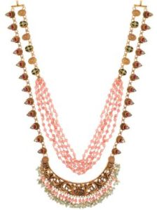 22K Yellow Gold Kundan Necklace-GN-D000788445