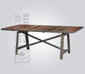 Cast Iron Reclaimed Top Dining Table