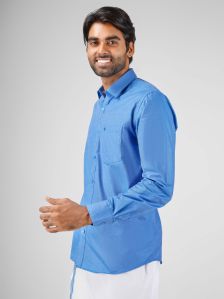 Oxford Cotton Blue Muhurtham Shirt