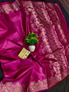 Pure Kosa Tussar Banarasi Alfi Border Saree