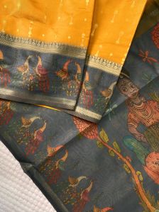 Soft Chanderi Silk Saree With Digital Print