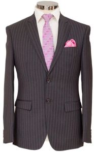 Grey Colored Stripes Finish Business Suit