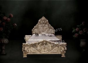 Silver Bed with Side Tables