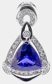 Exceptional Violet Trilliant Shaped 4.73 Carats Women Tanzanite Pendant