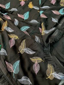 BLACK COLOUR SHADE CHIFFON SILK SAREE