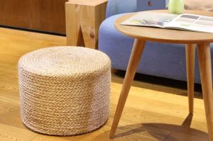 Braided Jute Pouf