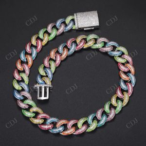 15mm S925 Moissanite Curb Cuban Chain
