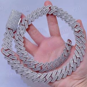 18MM Hip Hop Iced Out  Baguette Diamond Cuban Chain