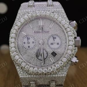 41mm Chrono Hip Hop Fully Iced Out Moissanite Diamond Watch