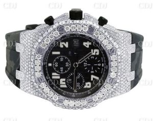 42MM Offshore Stainless Steel Moissanite Diamond Watch
