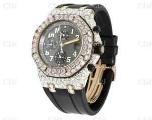 Chronograph Iced Out Moissanite Studded Diamond Watch