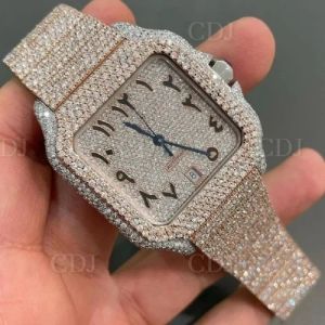 High Quality Two Tone VVS Moissanite Diamond Studded  Watch