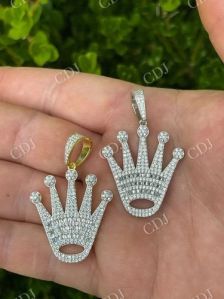 Hip Hop King Crown Pendant 925 Sterling Silver Pendant
