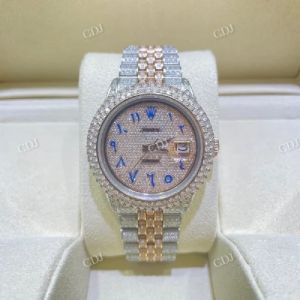 Luxury Arabic Dial Moissanite Diamond Watch