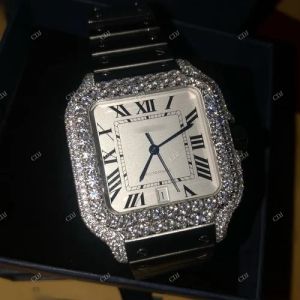 Round VVS Moissanite Diamond Studded Watch