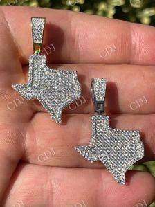 Texas State Shape Real 925 Sterling Silver Pendant