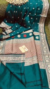 Kanji Katan Banarasi Silk Saree with Resham Work Alfi Pallu