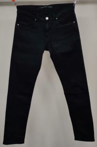 Black Plain Jeans Mens