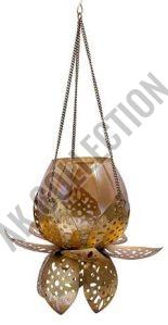 Beautiful Golden Hanging Lotus T Light Candle Holder