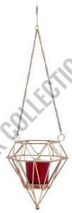 Diamond Shaped Hanging T Light Candle Holder