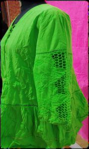 Ladies Green Woven Design Tunic