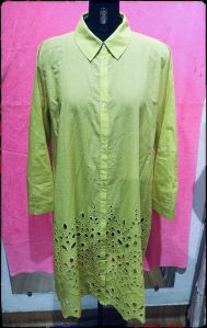 Ladies Casual Wear Shirt Style Cotton Kurti