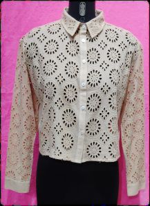 Ladies Cotton Casual Chicken Embroidery Top