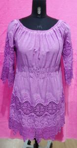 Ladies Lavender Pure Cotton Dress