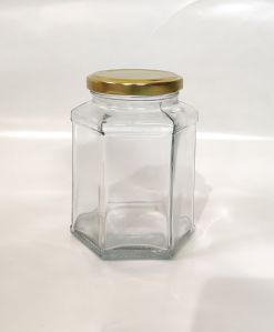 400 ml Hexagonal Glass Jar