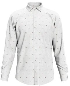 Dorrcee Mens Tapestry Tribute White Cotton Printed Shirt