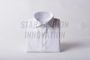 Mens White Plain Cotton Shirt