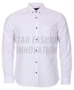 Mens White Regular Fit Cotton Shirt