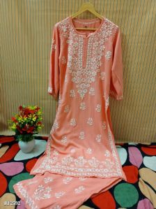 Handloom Premium Chikankari Kurti Plazo Set