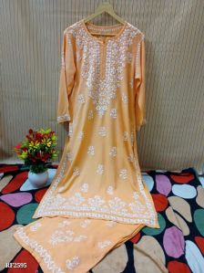 Handloom Premium Chikankari Kurti Plazo Set