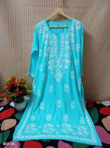 Handloom Mudal Chikankari Kurti