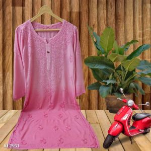Ombre Shade Handloom Chikankari Kurti