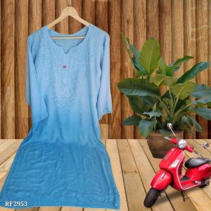 Ombre Shade Handloom Chikankari Kurti