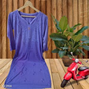 Ombre Shade Handloom Chikankari Kurti