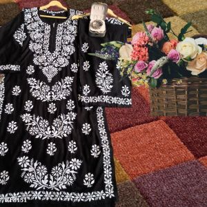 Hand Embroidery Chikankari Kurti Plazo Set