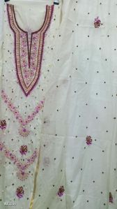 Unstitched Suit Set with Chikankari Dupatta