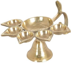 Golden Brass Diya Stand