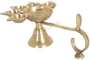 Golden Brass Diya Stand
