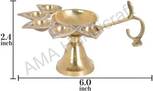 Golden Brass Diya Stand