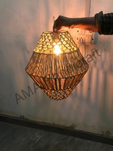 Oval Jute Hanging Lamp