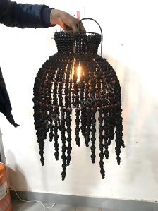 Round Wooden Bead Chandelier