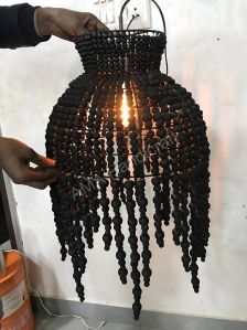 Round Wooden Bead Chandelier