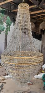 Single Height Hanging Crystal Chandeliers